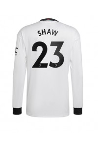 Manchester United Luke Shaw #23 Voetbaltruitje Uit tenue 2022-23 Lange Mouw